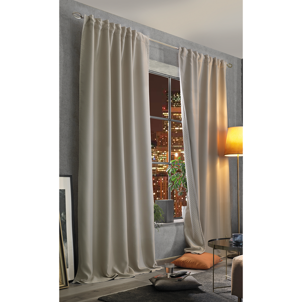 Vorhang mit Kräuselband Acustico - Polyester - Beige - 135 x 160 cm
