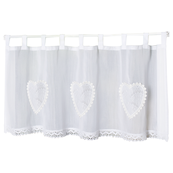 Fertiggardine Corazon - Polyester - Weiß - 90 x 30 cm