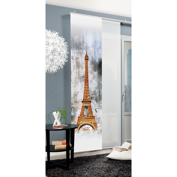 Schiebevorhang Partigo - Polyester - Grau / Gold