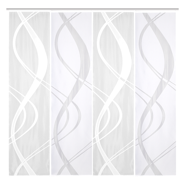 Schiebevorhang Tibaso (4er-Set) - Polyester - Weiß - 57 x 245 cm
