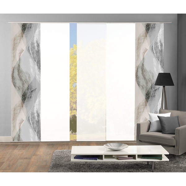 Schiebevorhang Torre (5er-Set) - Polyester - Steingrau