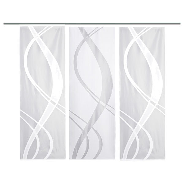 Schiebevorhang Tibaso (3er-Set) - Polyester - Weiß - 57 x 175 cm