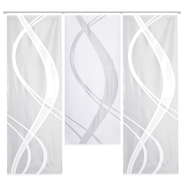 Schiebevorhang Tibasa (3er-Set) - Polyester - Weiß - 57 x 145 cm