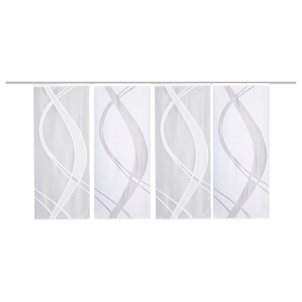 Schiebevorhang Tibaso (4er-Set) - Polyester - Weiß - 57 x 145 cm