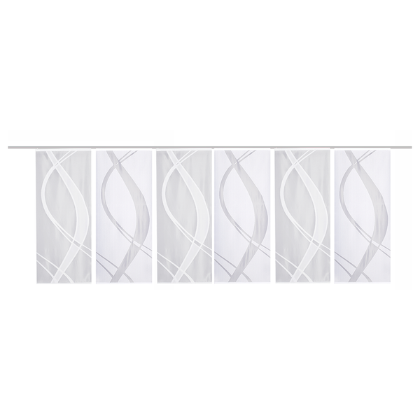 Schiebevorhang Tibaso (6er-Set) - Polyester - Weiß - 57 x 145 cm