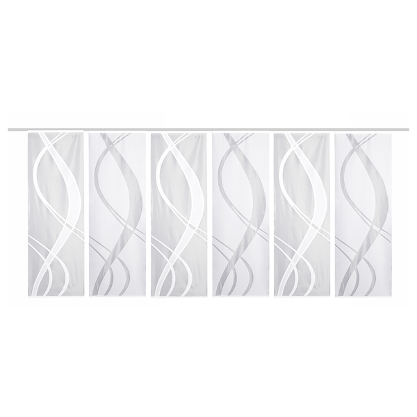 Schiebevorhang Tibaso (6er-Set) - Polyester - Weiß - 57 x 175 cm
