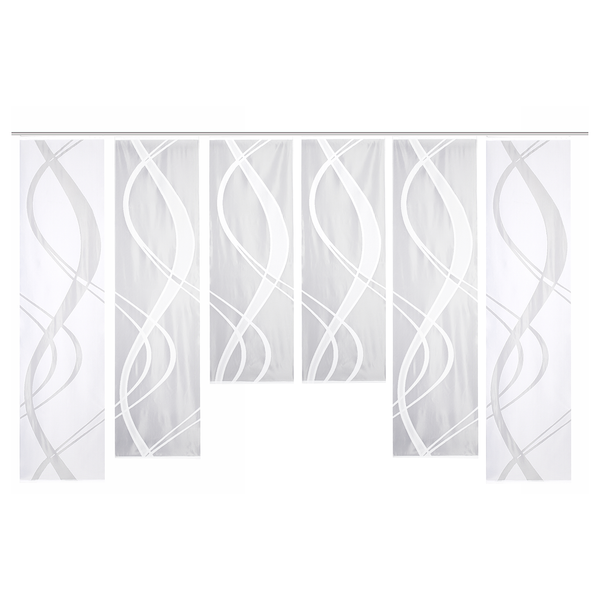 Schiebevorhang Tibasi (6er-Set) - Polyester - Weiß - 57 x 225 cm