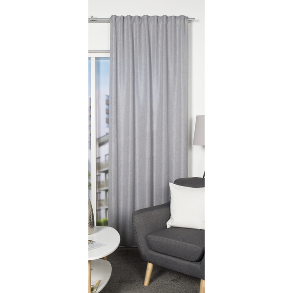 Fertiggardine Oxford - Polyester - Grau - 135 x 225 cm