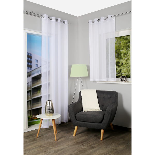 Ösenschal Dolly (2er-Set) - Polyester - Weiß - 140 x 145 cm