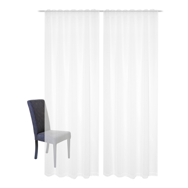 Fertiggardine Dolly (2er-Set) - Polyester - Weiß - 140 x 245 cm