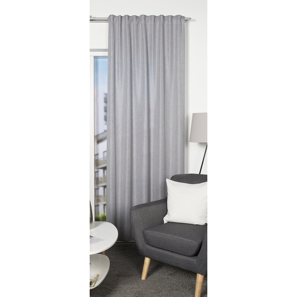 Fertiggardine Oxford (2er-Set) - Polyester - Grau - 135 x 145 cm