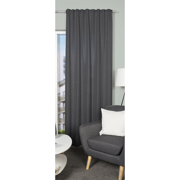 Fertiggardine Oxford (2er-Set) - Polyester - Schwarz - 135 x 175 cm