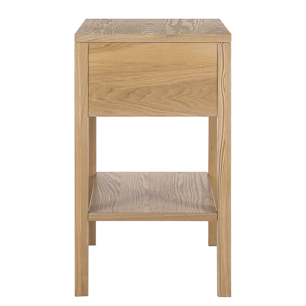 Nachttisch TAYLOR - Rattan / Eiche teilmassiv - Beige / Eiche