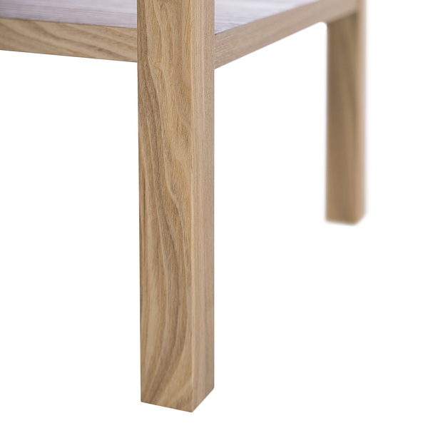 Nachttisch TAYLOR - Rattan / Eiche teilmassiv - Beige / Eiche
