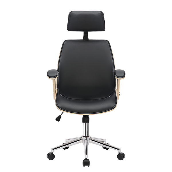 Bürodrehstuhl Viiki II - Kunstleder / Stahl - Schwarz / Chrom