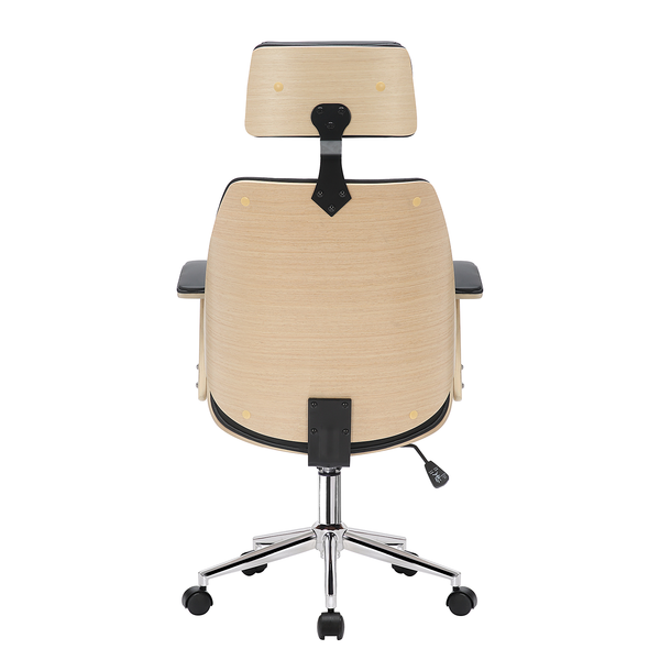 Bürodrehstuhl Viiki II - Kunstleder / Stahl - Schwarz / Chrom