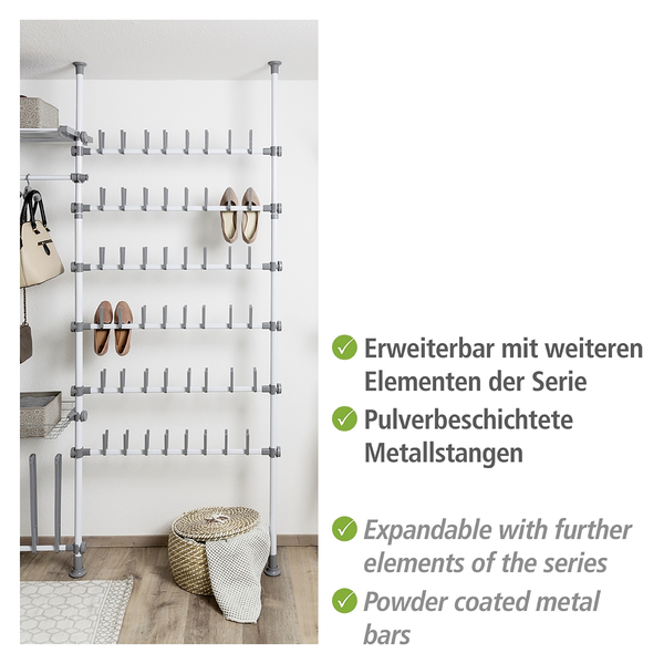 Teleskop-Kleiderstange Herkules I - Metall - Weiß / Hellgrau - 1er Set