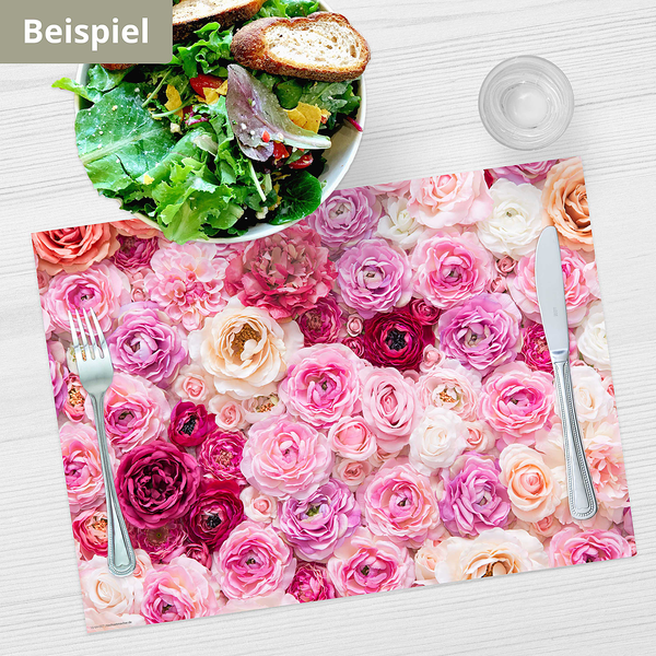 Tischset Rosenmeer (12er-Set) - Papier - Mehrfarbig