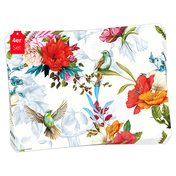 Tischset Kolibris (4er-Set) - Vinyl - Mehrfarbig