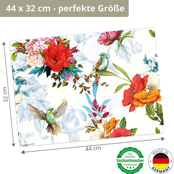 Tischset Kolibris (4er-Set) - Vinyl - Mehrfarbig