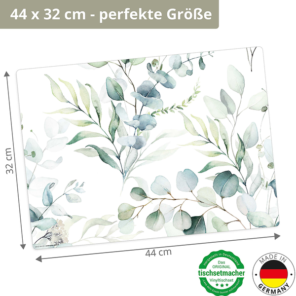Tischset Wasserfarbe (4er-Set) - Vinyl - Grün