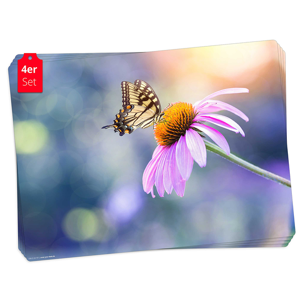 Tischset Schmetterling (4er-Set) - Vinyl - Mehrfarbig
