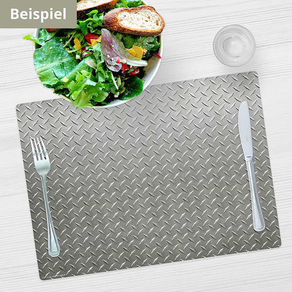Tischset Stahlblech Riffe (4er-Set) - Vinyl - Silber