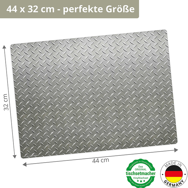Tischset Stahlblech Riffe (4er-Set) - Vinyl - Silber