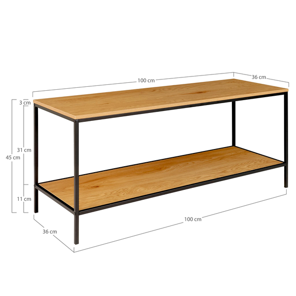 TV-Rack Arette - Eiche Dekor / Schwarz