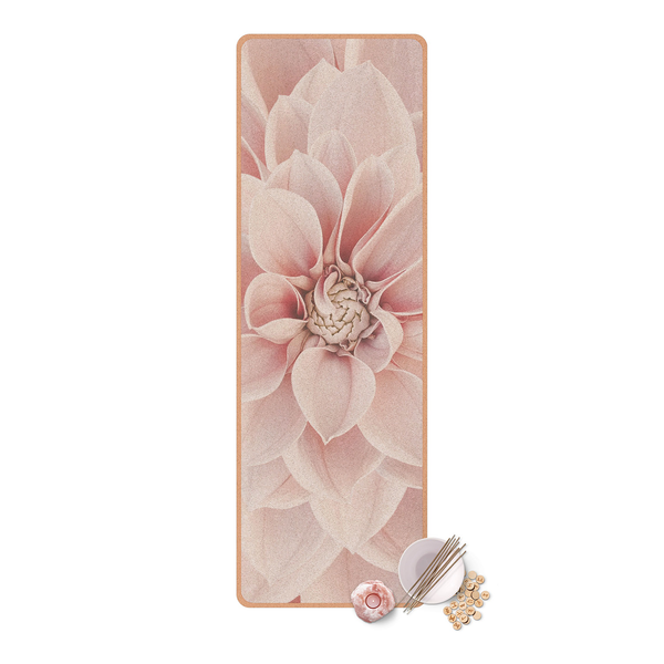 Läufer/Yogamatte Dahlie III - Oberfläche: Kork / Unterseite: Naturkautschuk - Pink