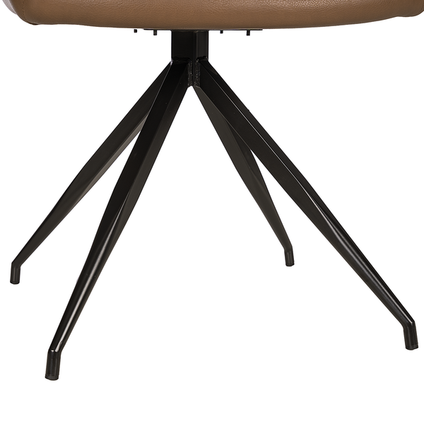 Armlehnenstuhl Verlon - Kunstleder / Eisen - Braun / Schwarz