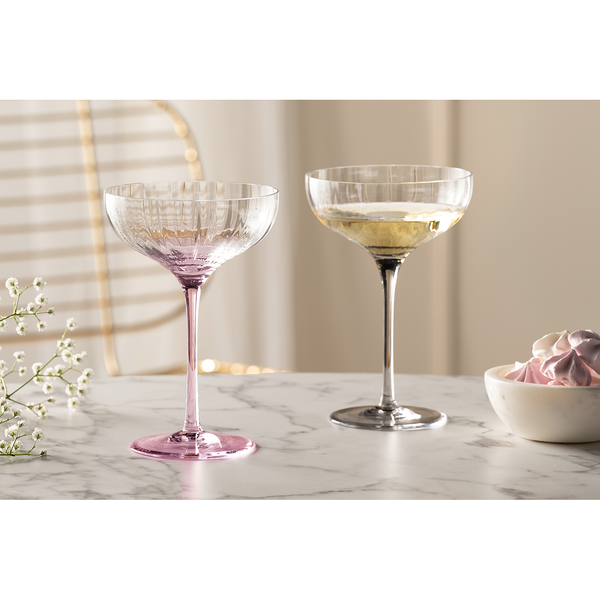 Champagnerschale Poesia (6er-Set) - Kristallglas - Rosa