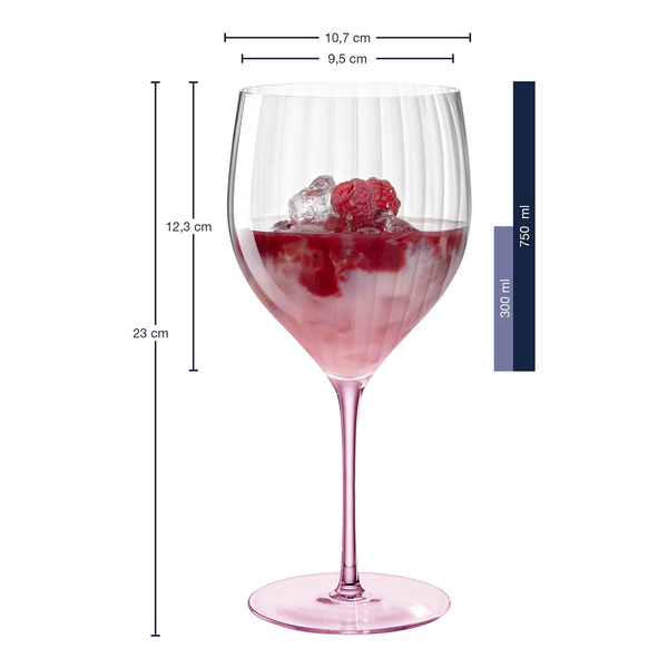 Cocktailglas Poesia (6er-Set) - Kristallglas - Rosa