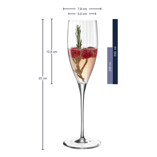 Sektglas Poesia (6er-Set) - Kristallglas - Durchscheinend