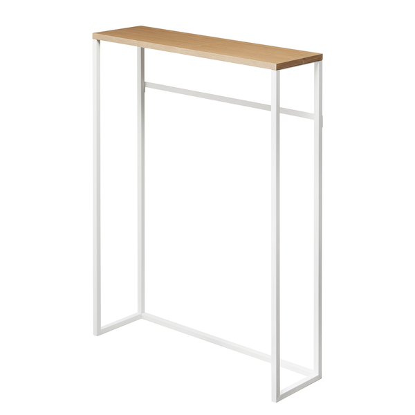 Konsolentisch Tower - Esche massiv / Metall - Weiß - 60 x 81 cm