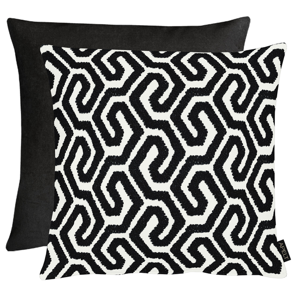 Dekokissen Tiago II - Polyester / Baumwolle - Schwarz