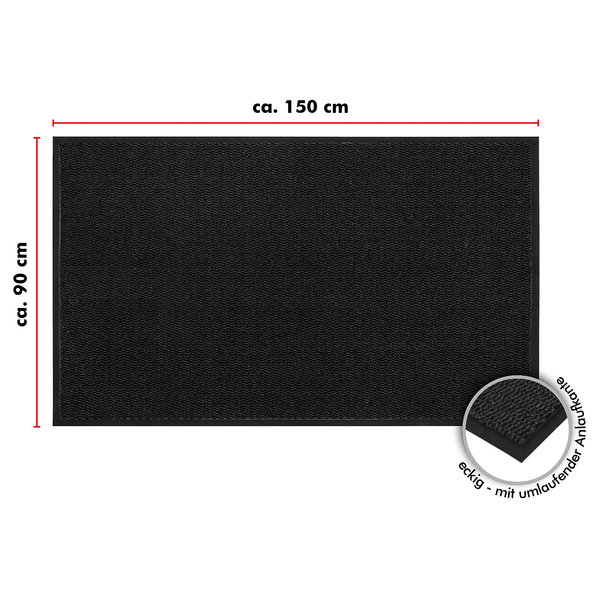Fußmatte Easy - Polypropylen - Anthrazit - 90 x 150 cm