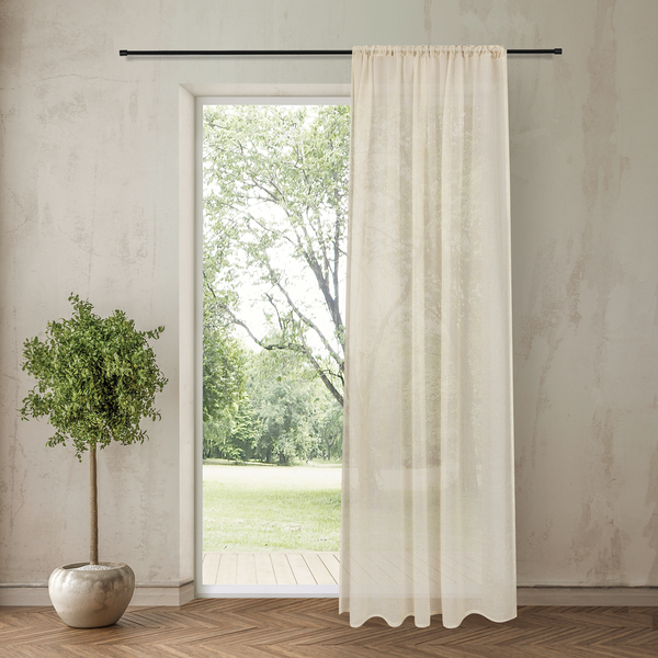 Fertiggardine Felipa - Polyester / Leinen - Beige