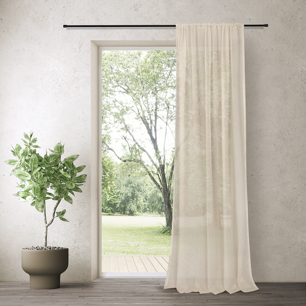 Fertiggardine Felipa - Polyester / Leinen - Beige