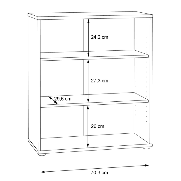 Büroregal Wisla - Altholz Dekor - 74 x 86 cm