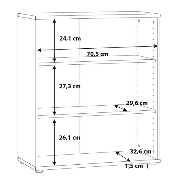 Büroregal Wisla - Weiß - 74 x 86 cm