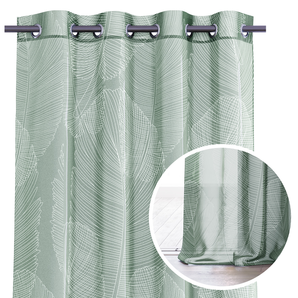 Ösenschal Malm - Polyester - Grün - 140 x 250 cm