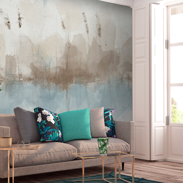 Vlies Fototapete Winter Pond - Premium Vlies - Braun - 300 x 210 cm