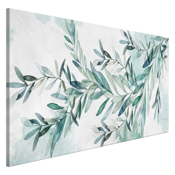 Wandbild Mint Calm - Leinwand - Grün - 120 x 40 cm