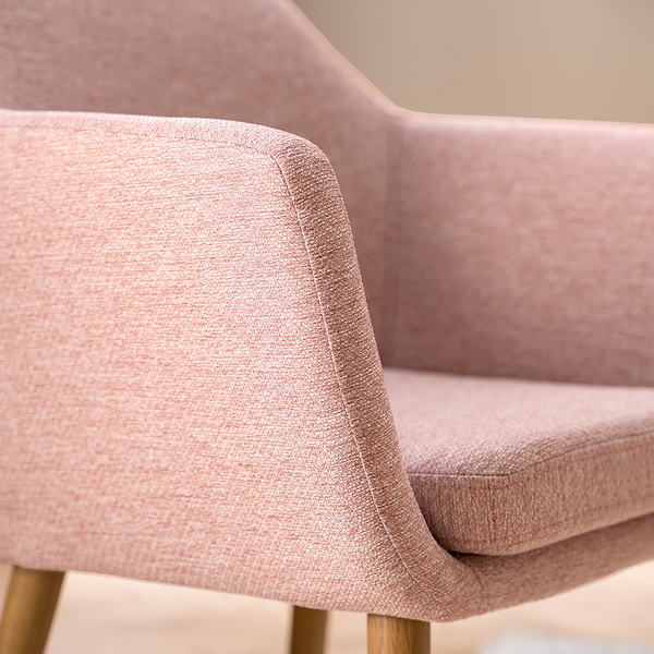 Armlehnenstuhl NICHOLAS - Webstoff Stefka: Rosa - Einzelstuhl