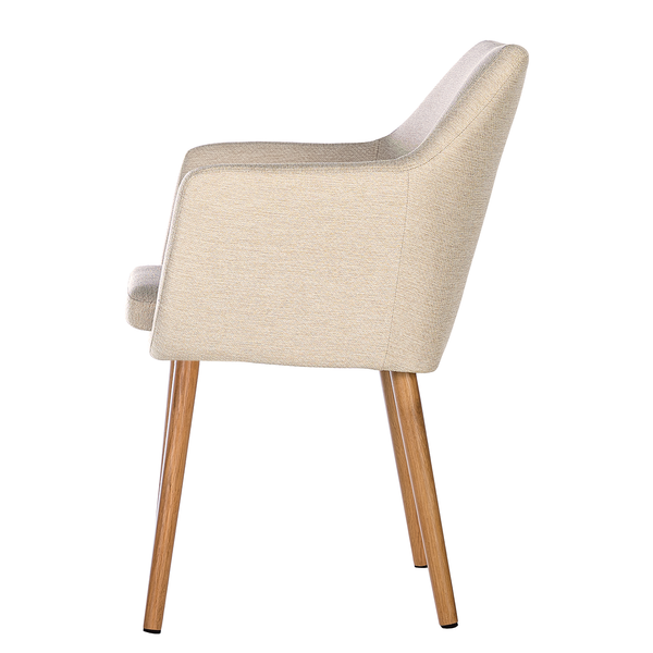 Armlehnenstuhl NICHOLAS - Webstoff Stefka: Beige - Einzelstuhl