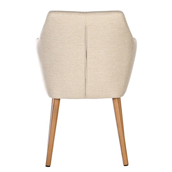 Armlehnenstuhl NICHOLAS - Webstoff Stefka: Beige - Einzelstuhl