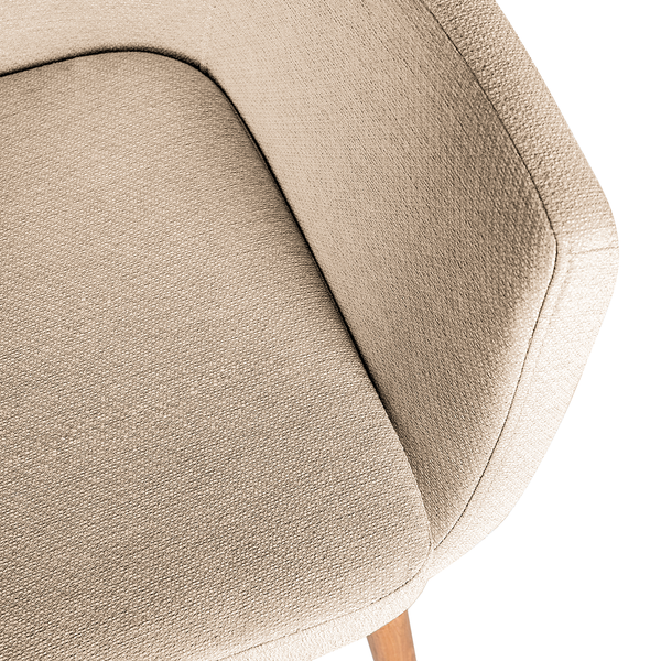 Armlehnenstuhl NICHOLAS XXL - Webstoff Stefka: Beige - Einzelstuhl