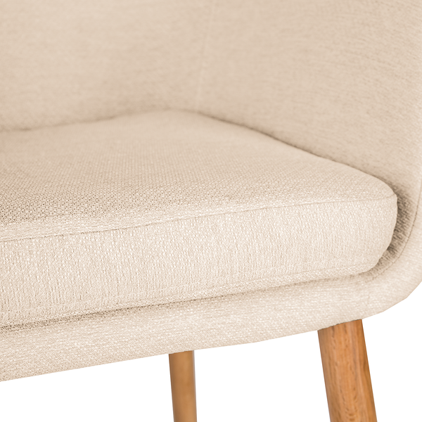 Armlehnenstuhl NICHOLAS XXL - Webstoff Stefka: Beige - Einzelstuhl