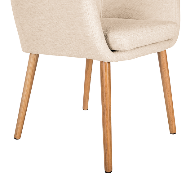 Armlehnenstuhl NICHOLAS XXL - Webstoff Stefka: Beige - Einzelstuhl